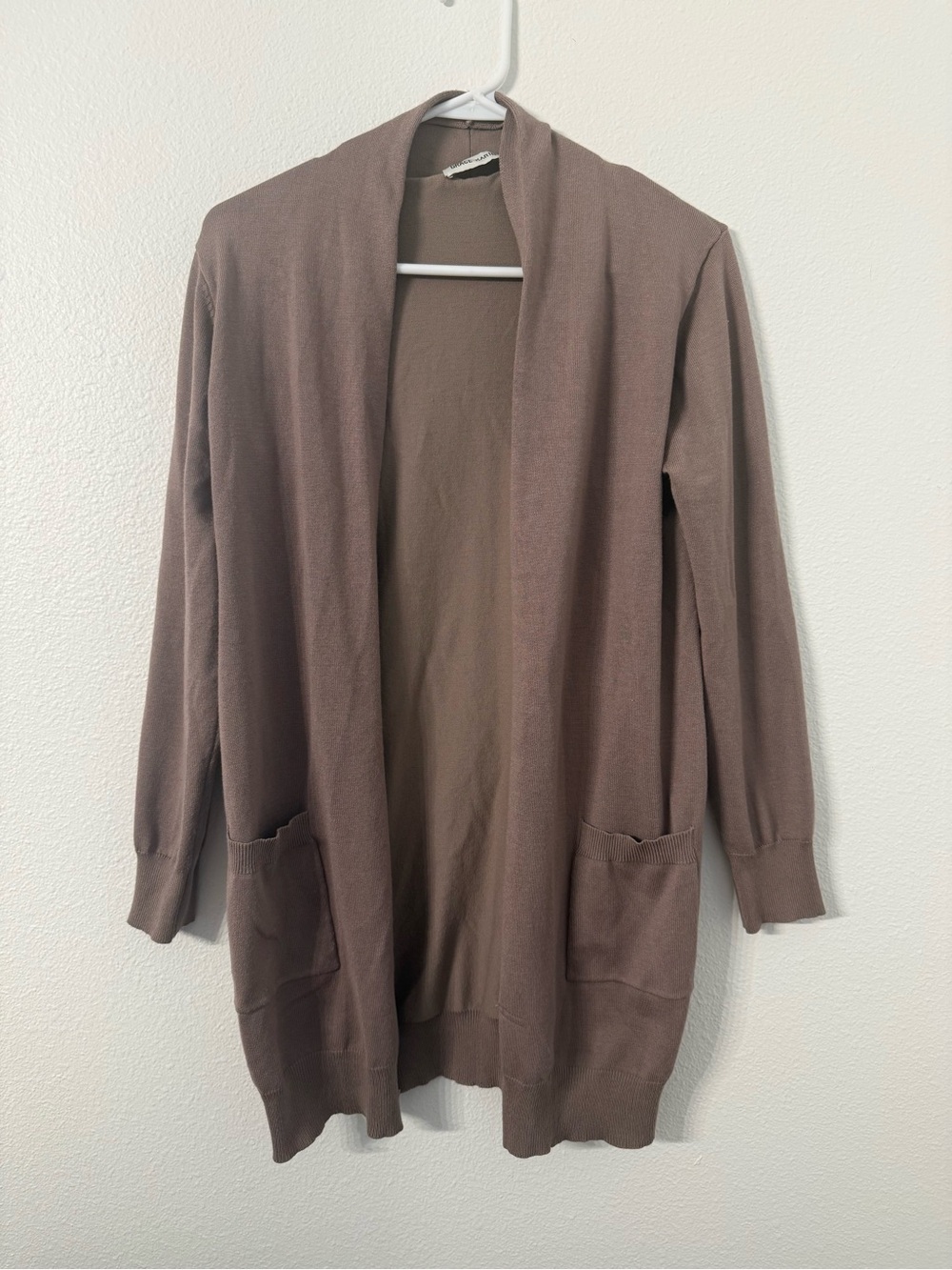 Grace Karin Open-Front Long Cardigan in Taupe Brown